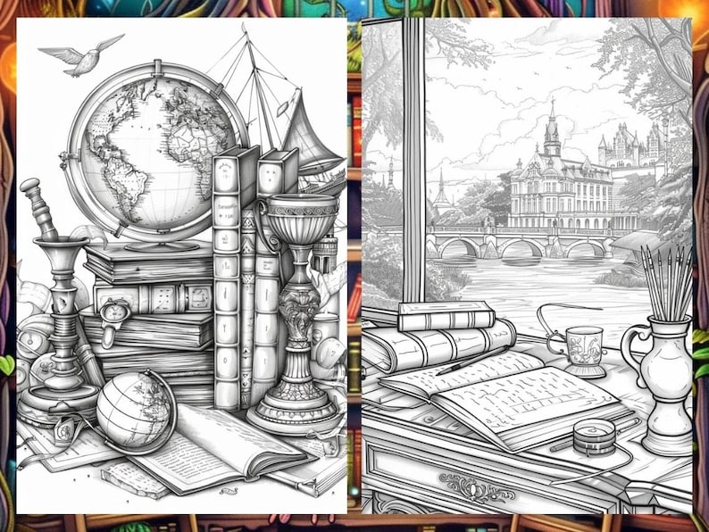 60 Magical Fantasy Coloring Book Pages for Kids Adults, Fairytale Enchanted Garden Forest Coloring Sheets Printable, Creature Coloring, PDF image 4