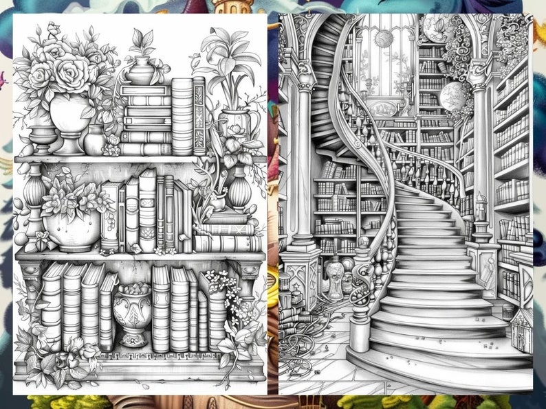 60 Magical Fantasy Coloring Book Pages for Kids Adults, Fairytale Enchanted Garden Forest Coloring Sheets Printable, Creature Coloring, PDF image 3