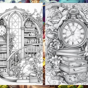 60 Magical Fantasy Coloring Book Pages for Kids Adults, Fairytale Enchanted Garden Forest Coloring Sheets Printable, Creature Coloring, PDF image 5