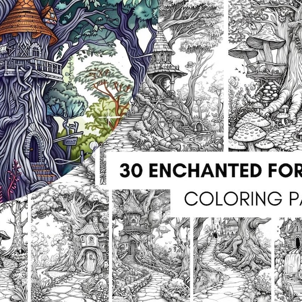 Forest Coloring Book Etsy forest-coloring-book-etsy