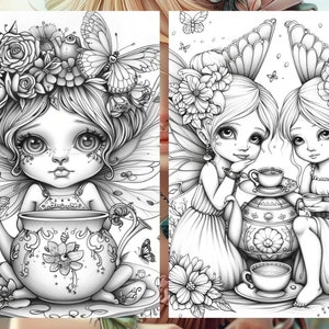 Teacup Coloring FAIRYTALE COLORING PAGES – Magical Adult Printable