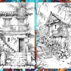 Scenary Coloringpage, Beach Coloring Page, Adult Coloring Pages