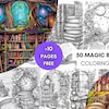 20 Magical Fantasy Coloring Book Pages for Kids Adults, Fairytale Magic ...