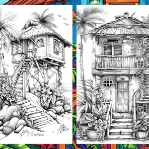 Scenary Coloringpage, Beach Coloring Page, Adult Coloring Pages