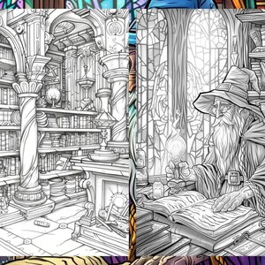 Whimsical Coloring Book, Fantasy Potion Bottle Pages, Magician Mystical Enchanted Fairytale Adults Digital Printable Download, Instant PDF