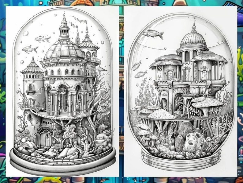Fairy House, Floral Coloring Page, Adult Coloring Pages