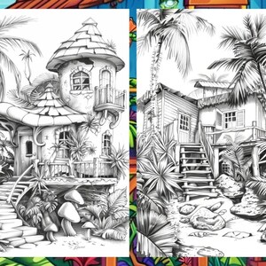 Scenary Coloringpage, Beach Coloring Page, Adult Coloring Pages