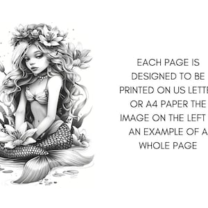 Cute little mermaid, Fantasy Coloring, Adult Coloring Pages