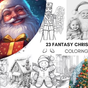 Coloring Book Christmas Winter, Fantasy Coloring Pages, Winter Coloring Sheet for Adult Digital Download PDF Printable, Instant Downloand