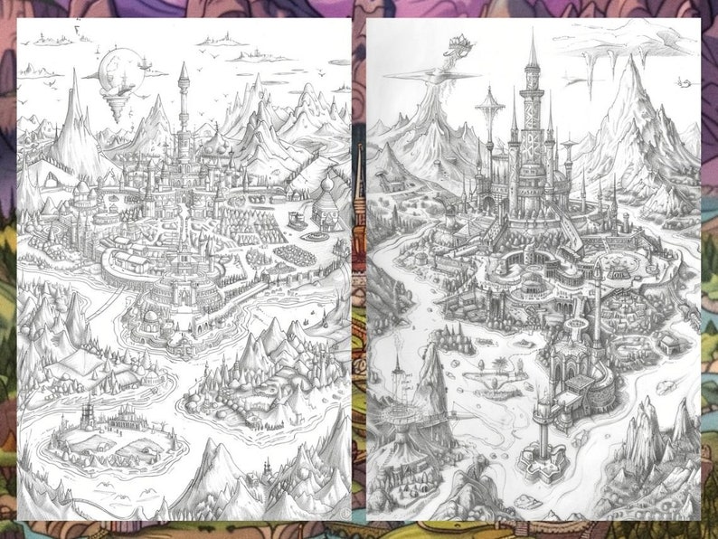 Fairytale Book, Printable Coloring, Magical Fantasy, Creature Coloring