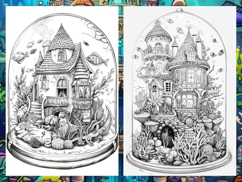 Fairy House, Floral Coloring Page, Adult Coloring Pages