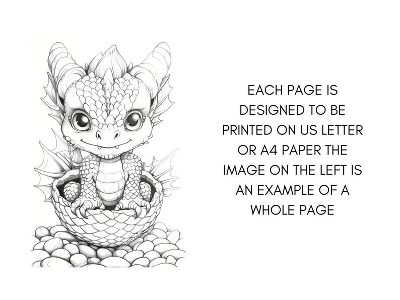 Cute Baby Dragon Coloring book, Cute Little dragon Coloring Pages, Coloring Book Download