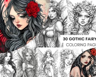 Magical Adult Gothic FAIRYTALE COLORING PAGES – Printable Garden Forest Fantasy Coloring Pages In Pdf Format