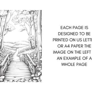 Fall Coloring Book Autumn Landscape Coloring Pages, Pumpkin Coloring Sheets for Adult Digital Download PDF, Enchanted Forest Printable Book