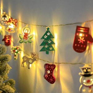 Kerstman decoratieve verlichting kamer slaapkamer sfeerscène