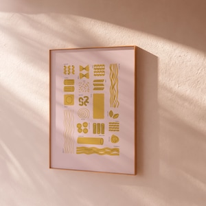 Pasta Shapes Illustration Pasta Lovers Wall Art Pasta Kitchen Print