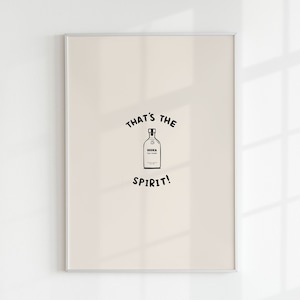 Wall Art Drinks Print Spirits Illustration Vodka Poster for Bar