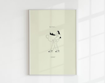 But First Coffee Illustrated Wall Art