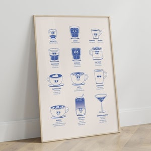 Menu de café peculiar, pôster de café com impressão de cozinha de arte de parede de café perfeito para amantes de café expresso!