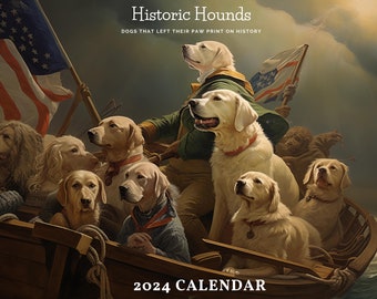 Historische Hundehunde - Kalender 2024 - Weißer Elefant MUST HAVE