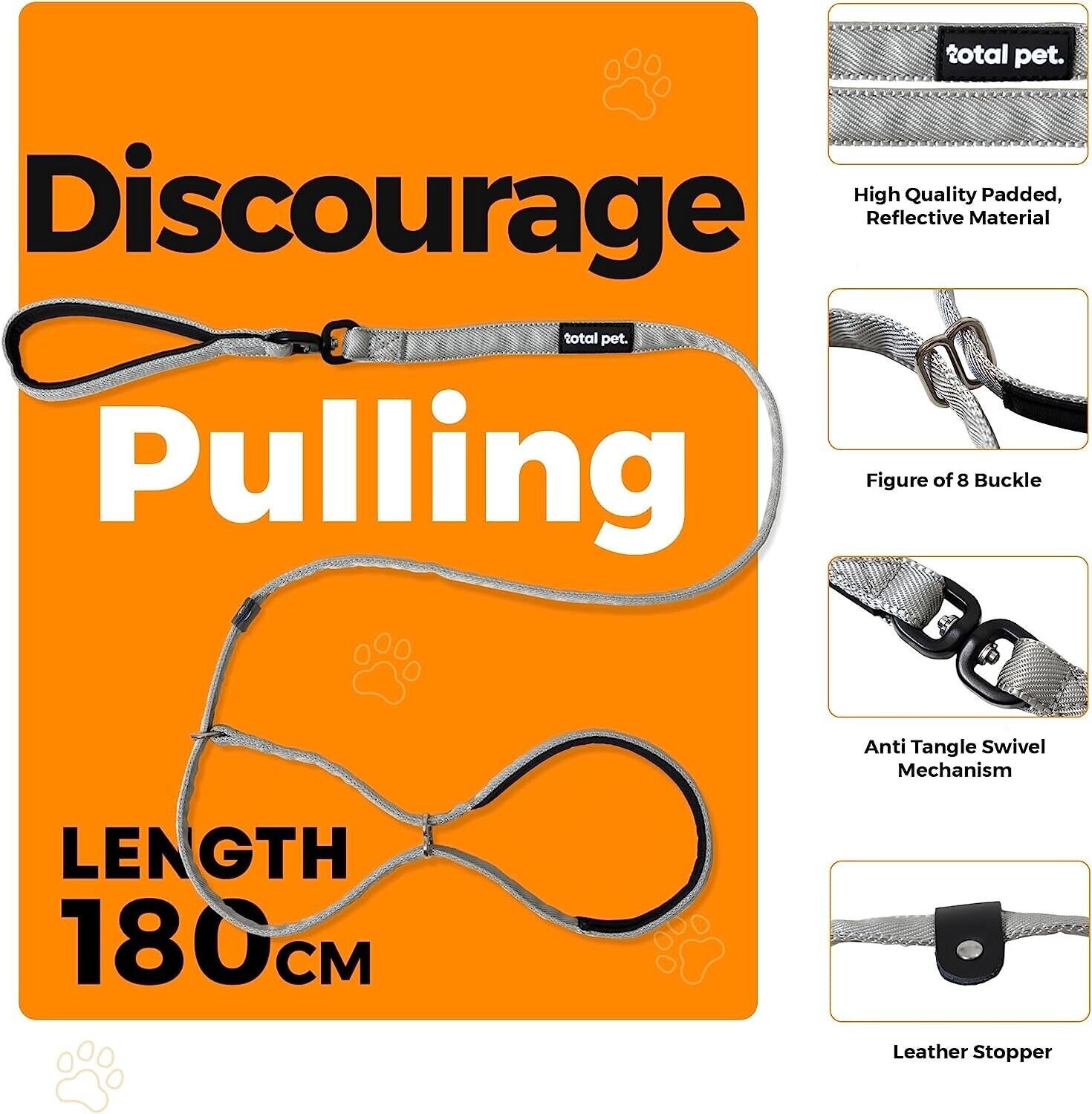 Total Pet Anti Tangle Flat Figure of 8 Dog Lead Halti Head Collar W