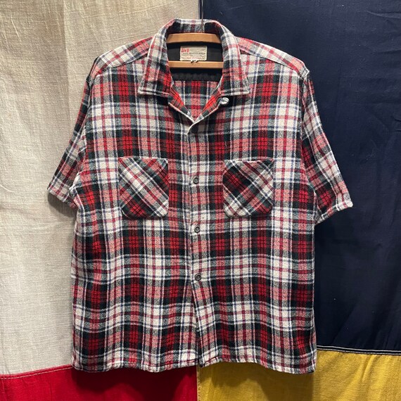 1950s Rayon Wool Flannel Shirt Short Sleeve by BVD - Etsy