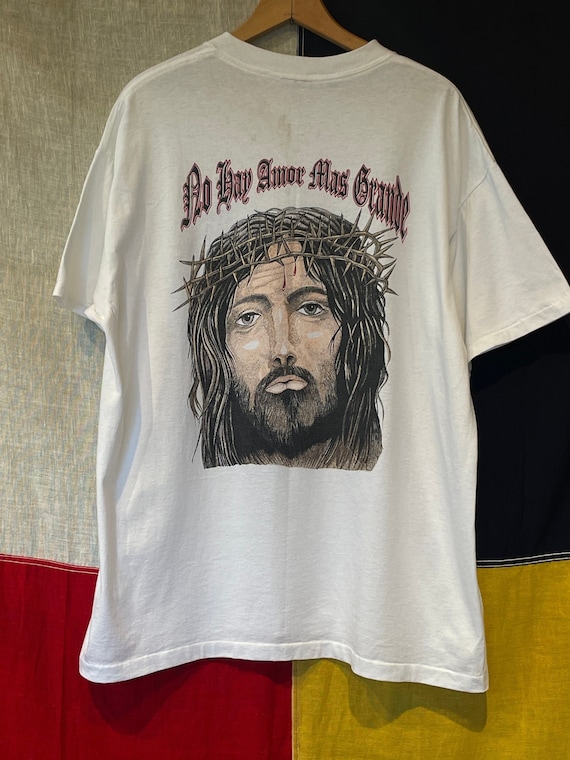 90s Mexican Christian T-Shirt Big Jesus Print w/ A