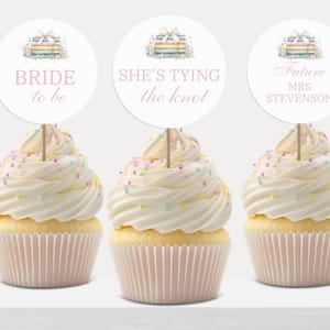 A New Chapter Begins Bridal Shower Cupcake Topper Template, Storybook Theme, Cupcake Toppers, Book Lover Cupcake Topper, Bachelorette Party