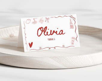 That's Amore Italian Place Card / Name Card: Editable Template (Digital Download)