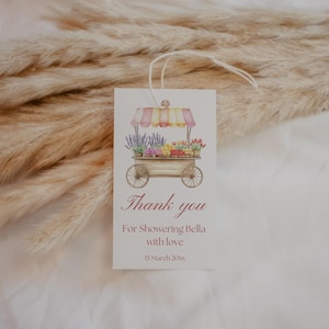 She&#39;s Fresh off the Market Bridal Shower Custom Tag, Farmers Market Thank You Tag, Garden Bridal Shower, Editable Template, Gift Favor Tag
