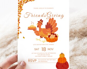 Friendsgiving Invitation, Editable Friendsgiving Invite, Friendsgiving Template, Thanksgiving Invite, Friendsgiving Dinner, Potluck Dinner