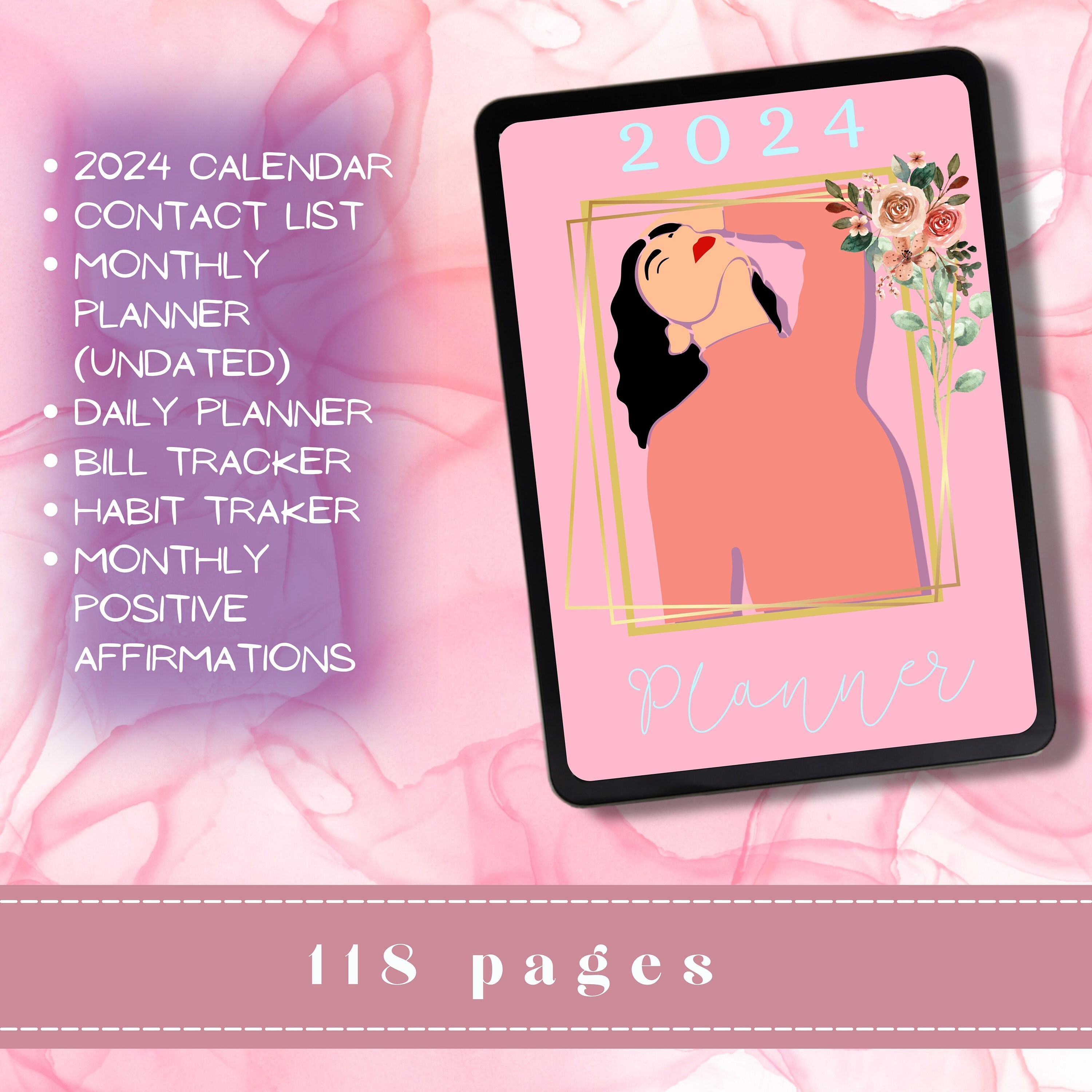 Digital Planner 2024 Printable Planner 2024 Etsy