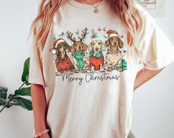 Merry Christmas Dachshund PNG, Holiday Dog Design, Christmas Dog Digital File, Dachshund Lover PNG