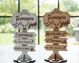 Glazen troon mini-boekbordposten, Terrasen-wegwijzer, boekenhoek houten wegwijzer, fantasiehouten, bibliotheekdecor, cadeau boekenliefhebber