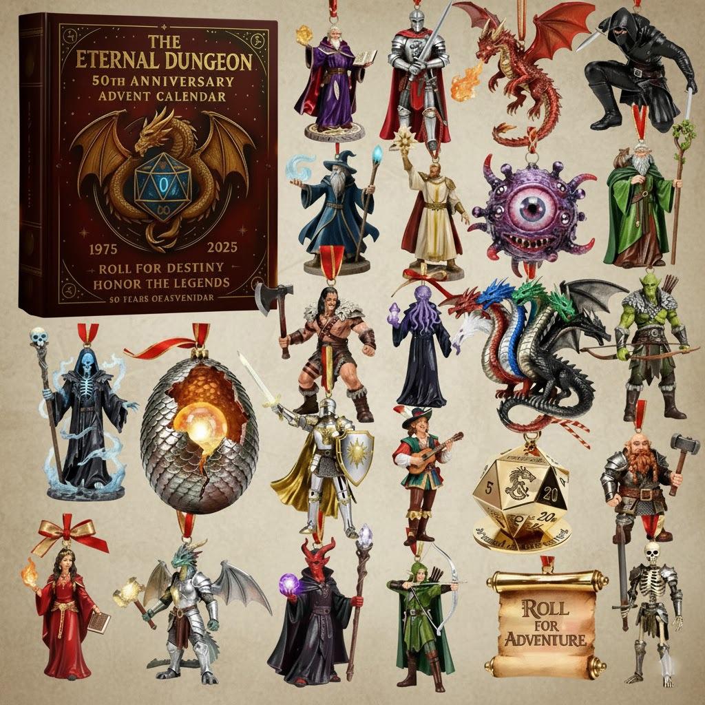 Discover The Eternal Dungeon 50Th Anniversary Advent Calendar 2025, The Eternal Dungeon Calendar, Calendar With Acrylic Ornaments, Countdown Calendar