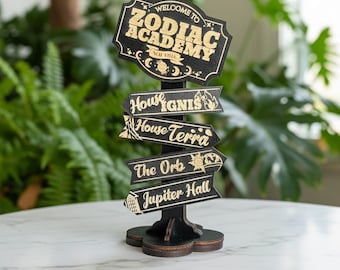Zodiac Academy ZA Officially Licensed, Fantasy Book Inspired Gift, Dark Academia Decor, Fantasy Wooden, Library Decor, Book Lover Gift