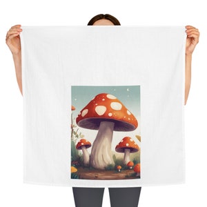 Mushroom Kitchen Towel,Mushroom Tea Towel,Cottagecore Towel,Mushroom Gift,Cute Towel Retro,Mushroom Hand Towel