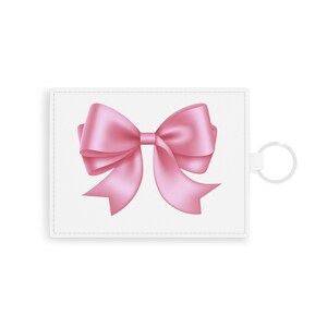 Leuke kaarthouder portemonnee, coquette esthetische, kaarthouder, lederen kaarthouder sleutelhanger, creditcardhouder vrouwen, coquette portemonnee, roze strik cadeau