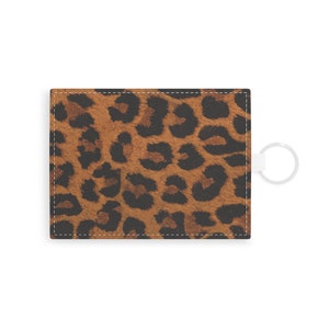 Portafoglio porta carte carino, portafoglio estetico Coquette, portachiavi porta carte in pelle, estetica di quella ragazza, roba preppy, portafoglio ghepardo con stampa leopardata