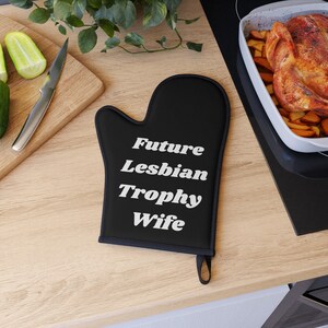 Funny Lesbian Oven Mitt,Lesbian Wedding Gift,Lesbian Couple Gift,Queer Gift,Pride Apparel,Queer Owned Shop,Gay Pride Pot Holder,Cooking Gift