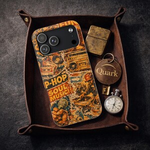 iPhone-skal med retro hiphop, soulmusik och collage (MagSafe-kompatibelt)