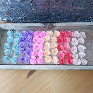 ROSEN Deko(60st.), scrabbooking,basteln,Geburtstag,geschenk, gefärbte servietten,Karten gestalten,wanddeko