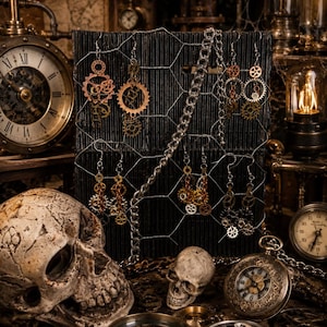 Steampunk Ohrringe handgefertigt mit Zahnrädern,rebellen schmuck,industrial schmuck im vintage look,gothic-alternativ ohrhänger,unikate