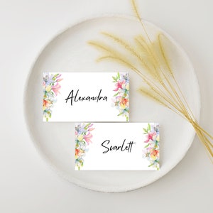 Minimal Wedding Place Cards Template Editable Place Card wildflower Place Card Editable Wedding Cards Editable Wedding table name Card