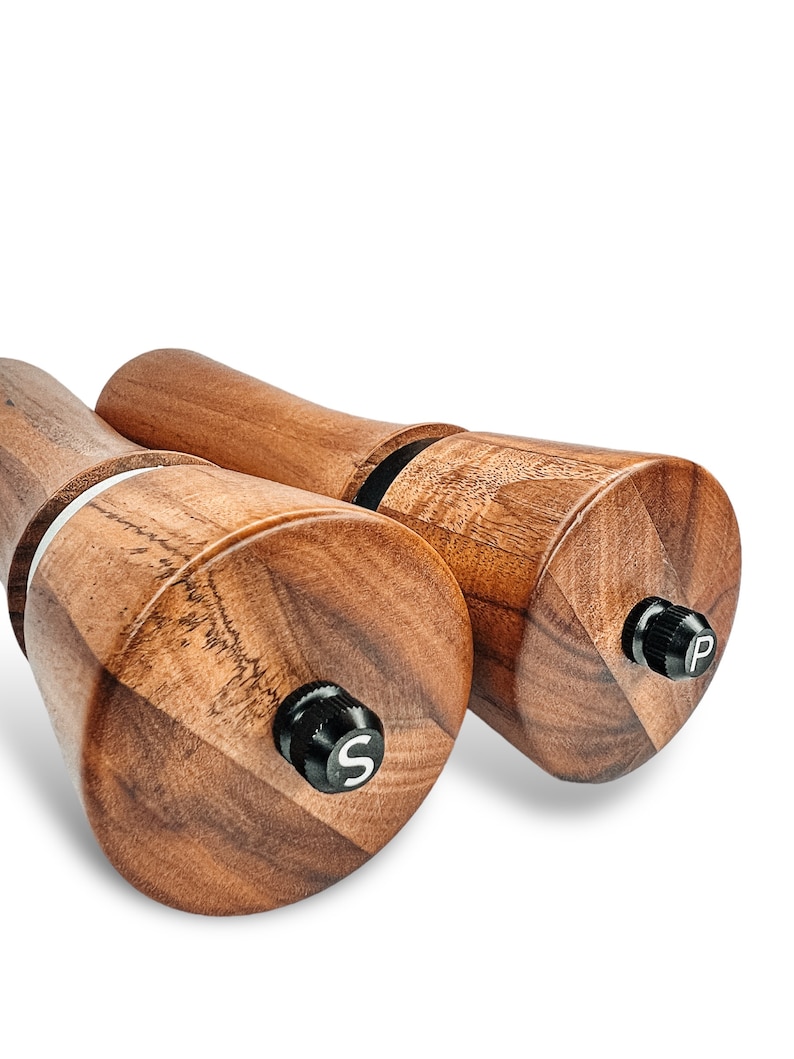 Bambuna® elegant pepper mill set made of wood Salt and pepper mill coaster and spoon made of acacia wood high quality gift box image 7