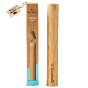 Bambuna travel toothbrush case made of bamboo with ventilation hole - toothbrush case bamboo - plastic-free bamboo toothbrush case