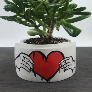 Personalisable graffiti planter | Cactus and succulent planter | Street art | Cute desk planter | Handmade | Architectural concrete planter