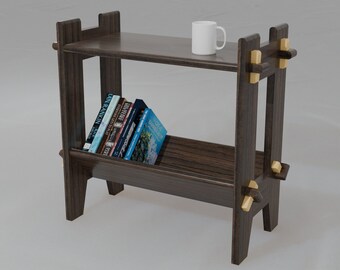 Handcrafted Solid Wood End Table Bookcase