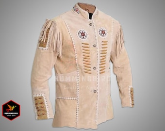 Men's Handmade Suede Fringe Western Jacket