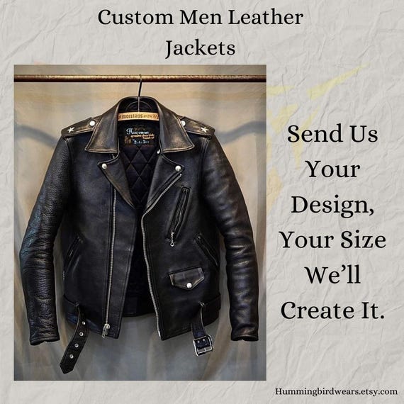 Handmade Distressed Cowhide Leather Biker Jacket Custom Made Motorcycle Jacket Vintage Genuine Leather Coat Made to Order handcrafted jacket
